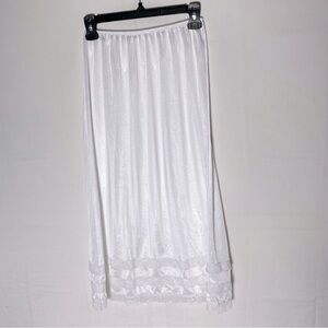 Vintage White Slip Skirt Lingerie W Lace Trim M